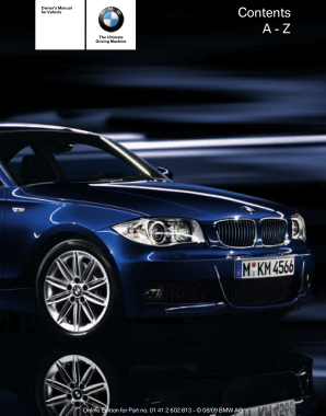 2010 BMW 135i Convertible without iDrive Owners Manual